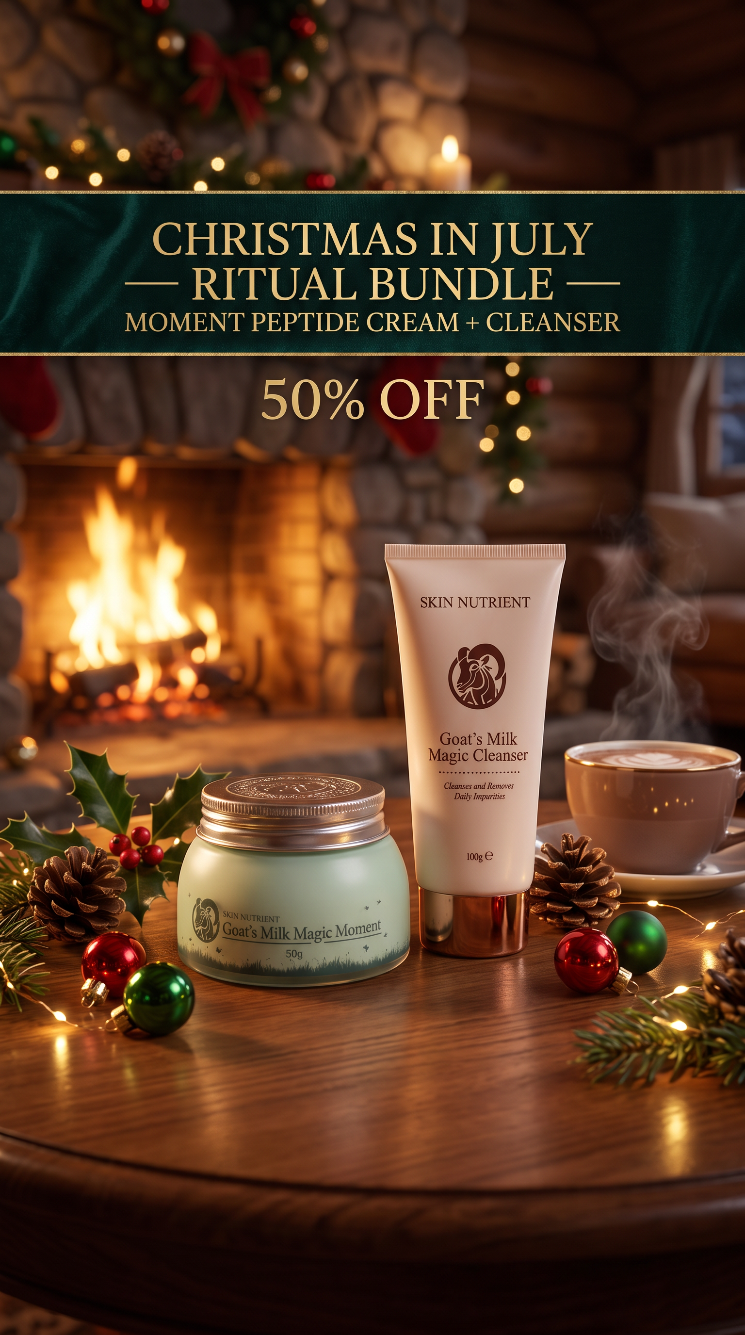 Christmas in July Ritual Bundle — Moment Peptide Cream + Cleanser (50% Off)